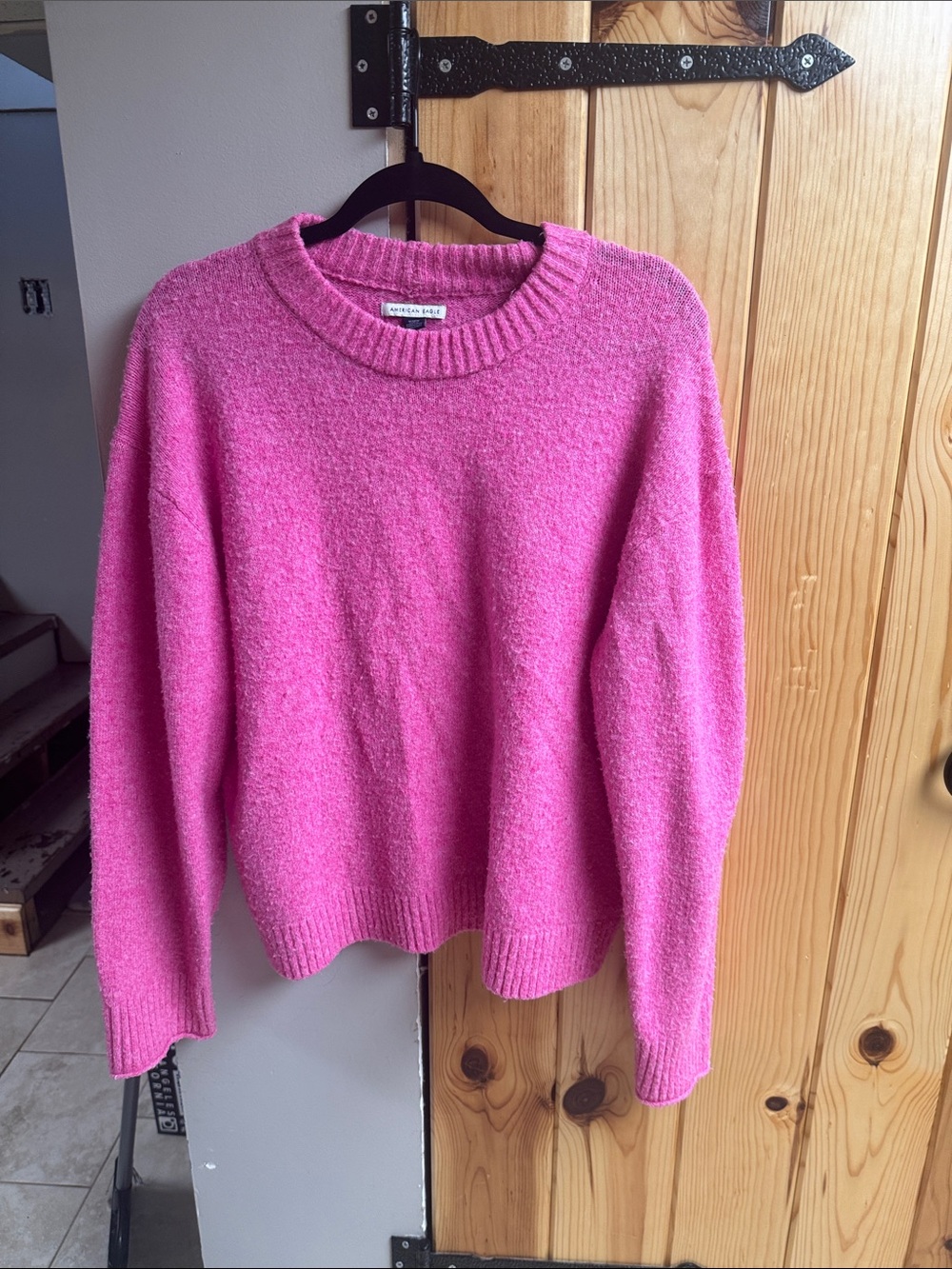 American Eagle Outfitters Bright Pink Crewneck Sweater